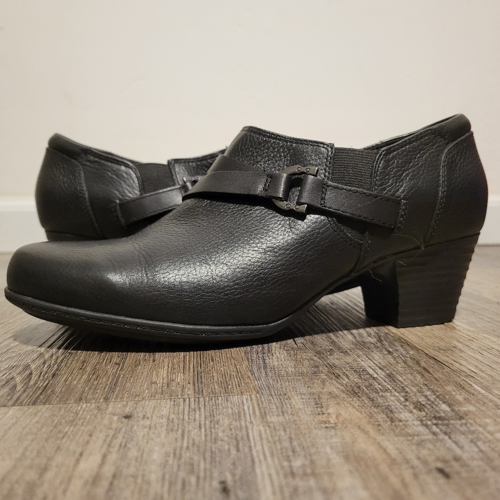 Clarks Collection Leather Ankle booties Heel Black size 9